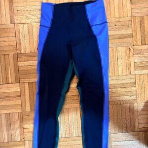 Colorblocked Lululemon leggings - soulcycle collab